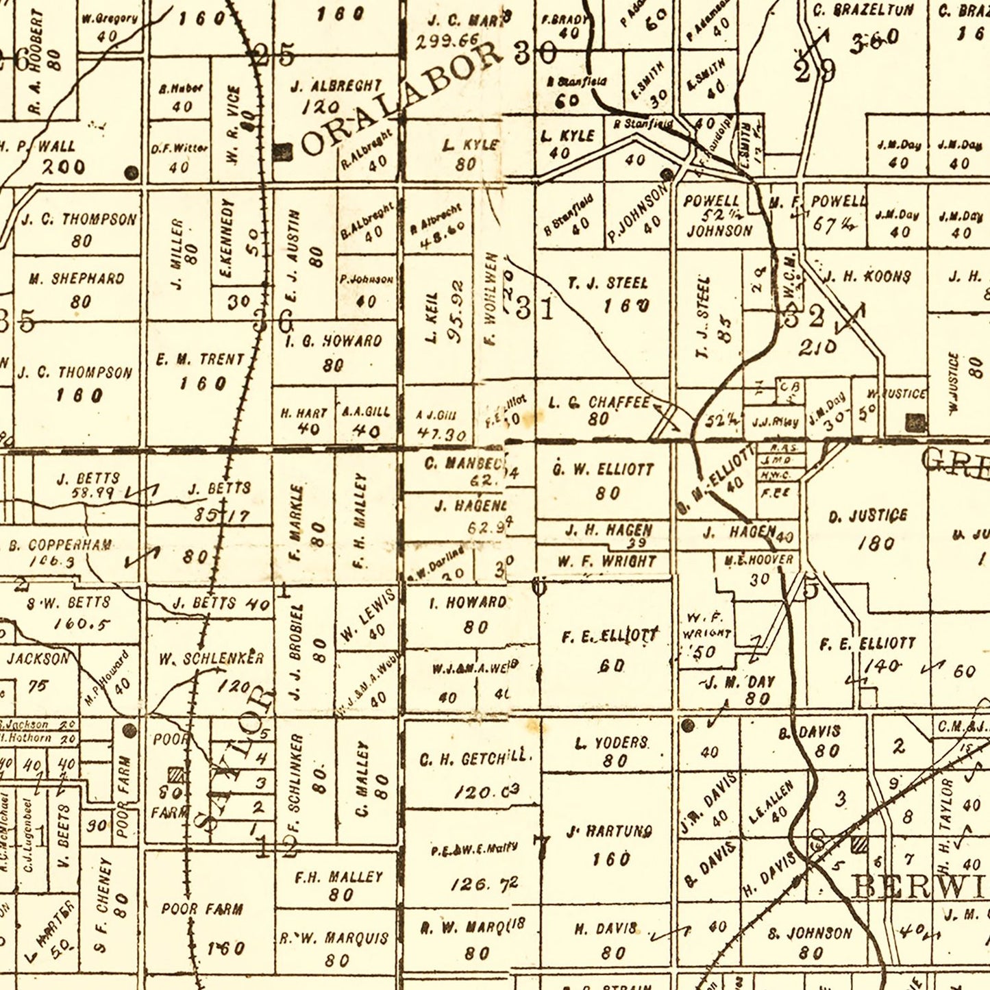 Vintage Map of Polk County, Iowa, 1895