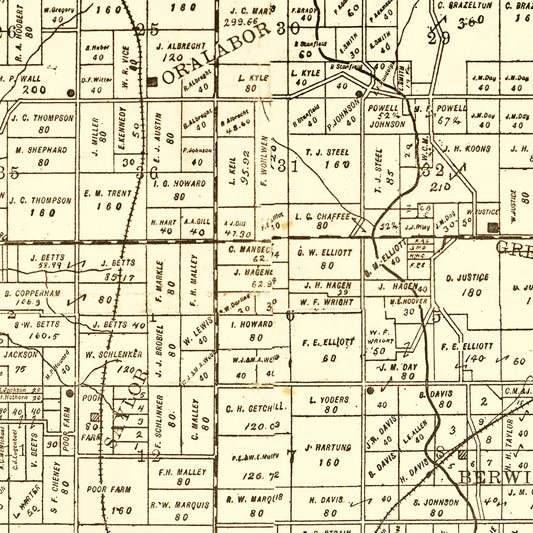 Vintage Map of Polk County, Iowa, 1895