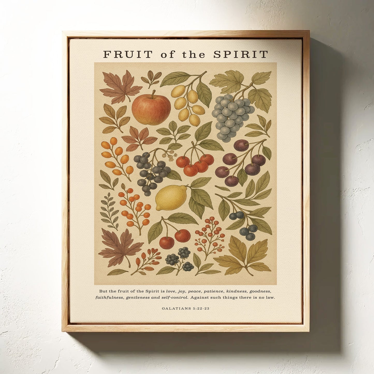 Fruit of the Spirit Botanical Faith Wall Art Print