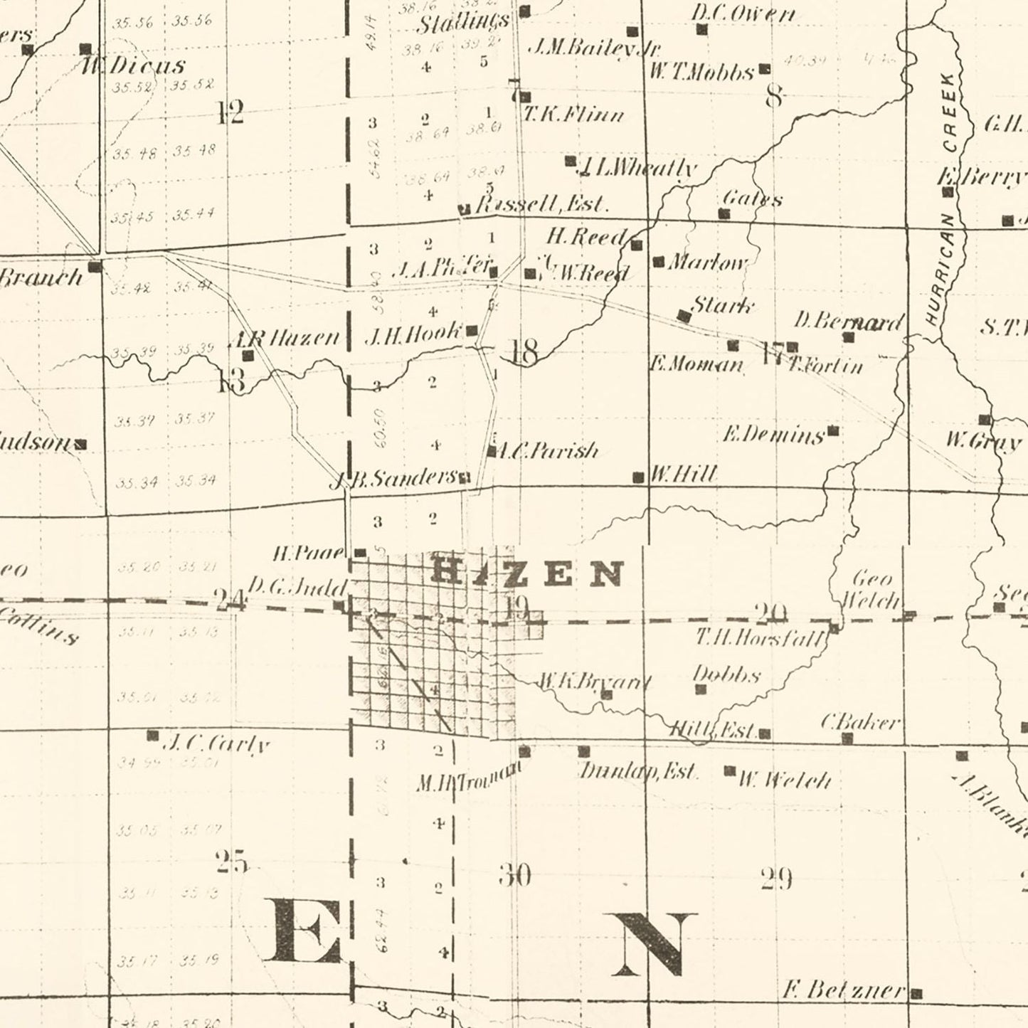 Vintage Map of Prairie County, Arkansas, 1892