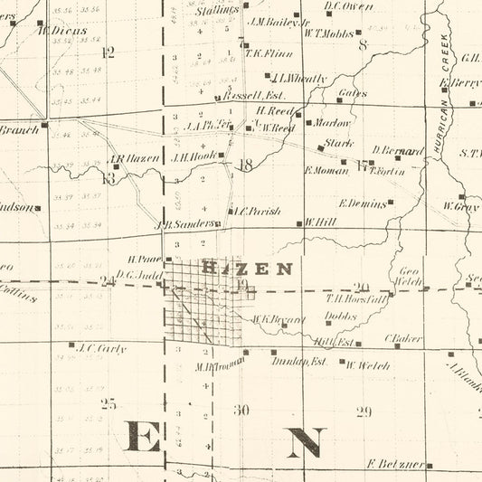 Vintage Map of Prairie County, Arkansas, 1892