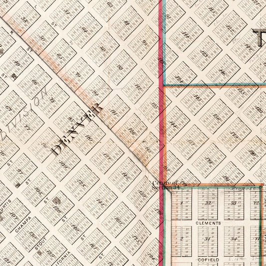 Vintage Map of Denver, Colorado, 1871