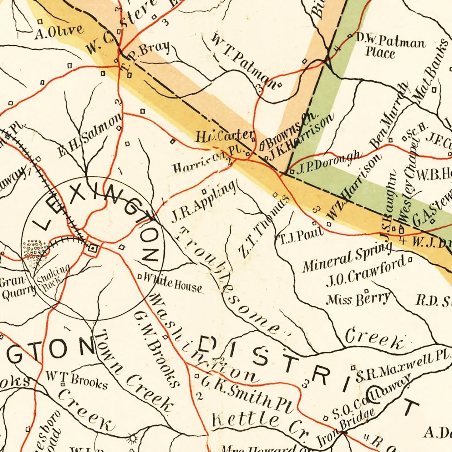 Vintage Map of Oglethorpe County, Georgia, 1894