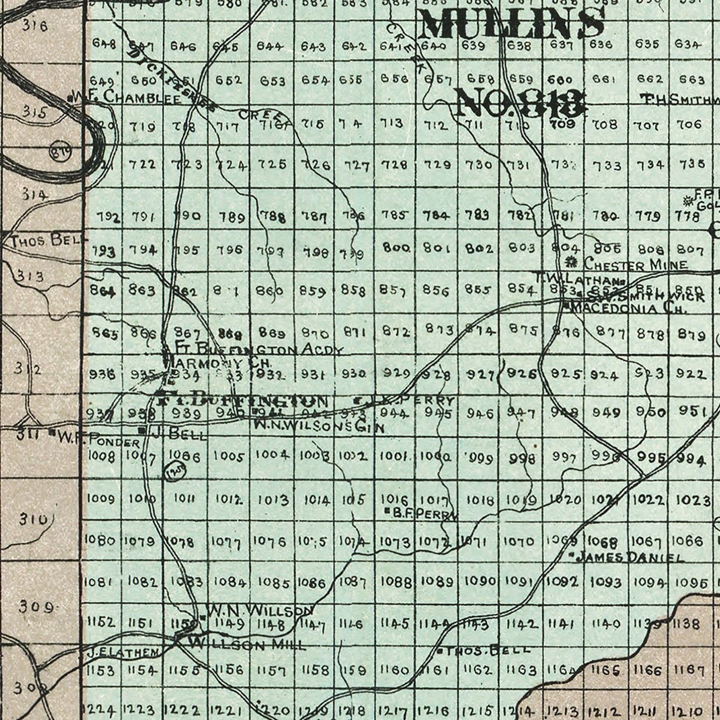 Vintage Map of Cherokee County, Georgia, 1895