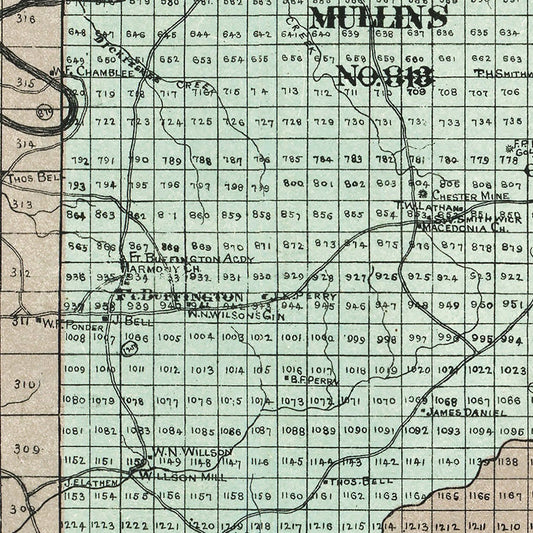Vintage Map of Cherokee County, Georgia, 1895
