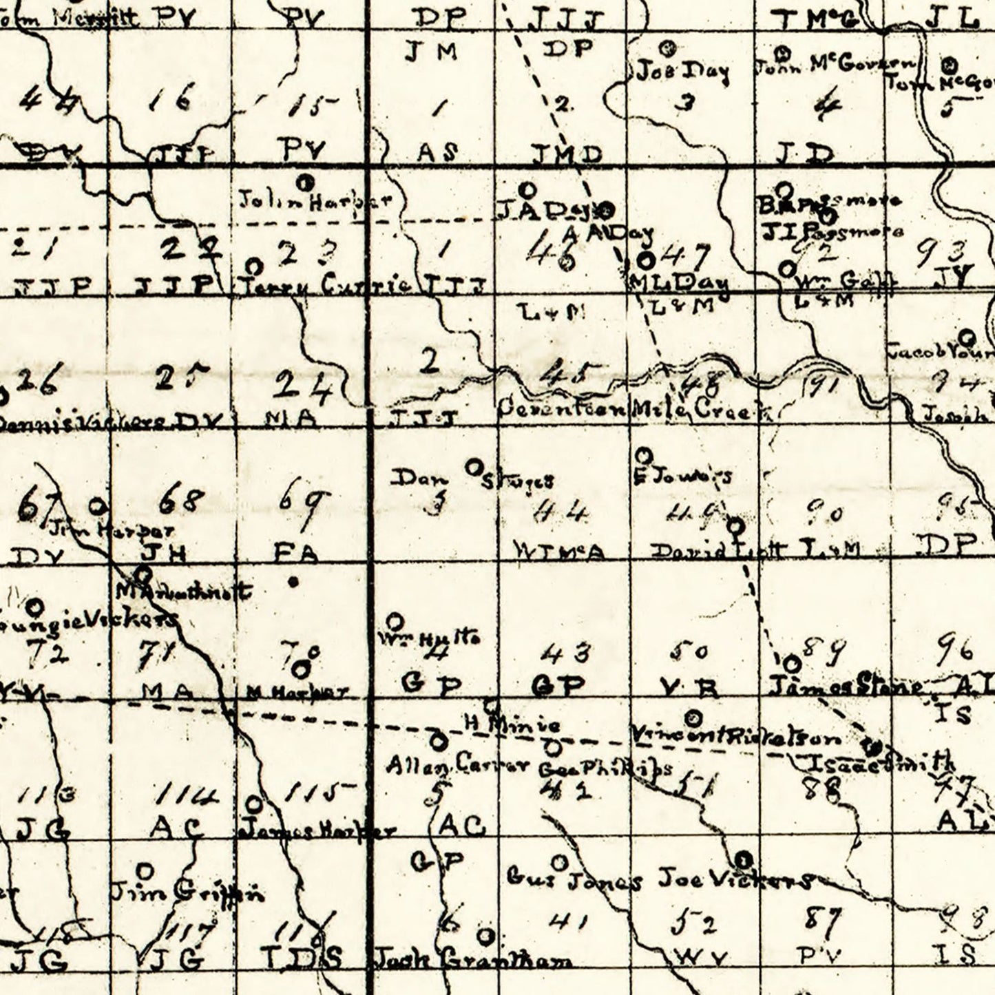 Vintage Map of Coffee County, Georgia, 1891