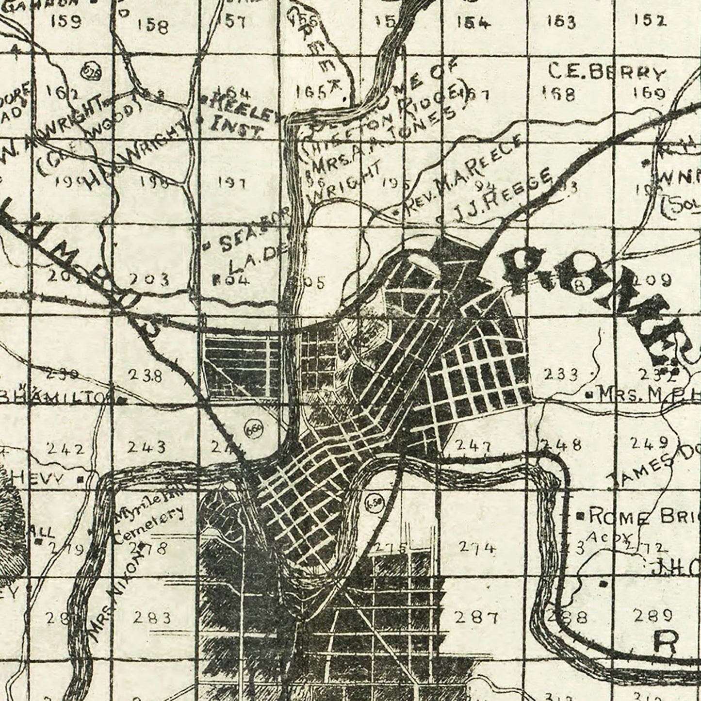 Vintage Map of Floyd County, Georgia, 1895