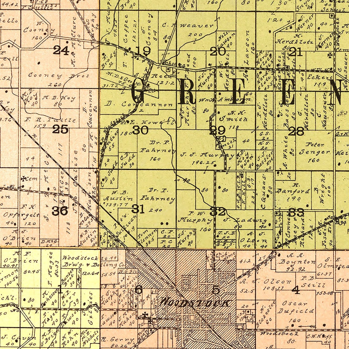 Vintage Map of McHenry County, Illinois, 1903