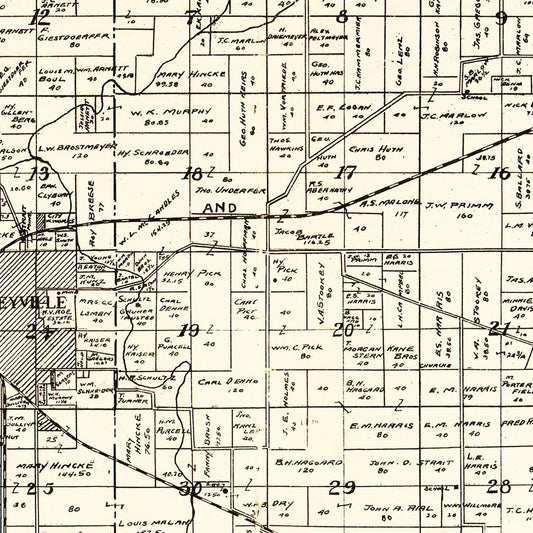 Vintage Map of Perry County, Illinois, 1908