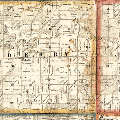 Vintage Map of Pike County, Illinois, 1860