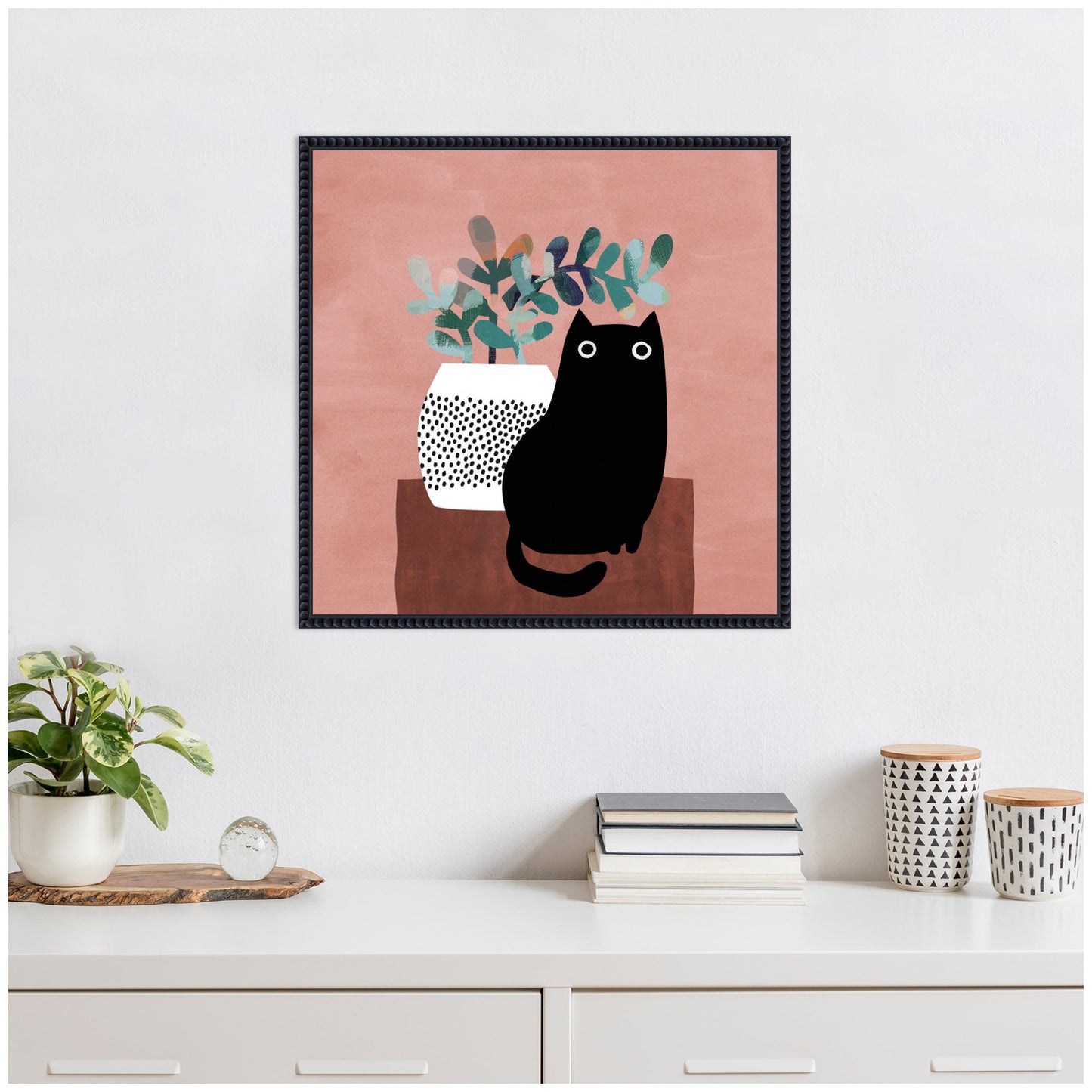 Black Cat Framed Canvas Wall Art