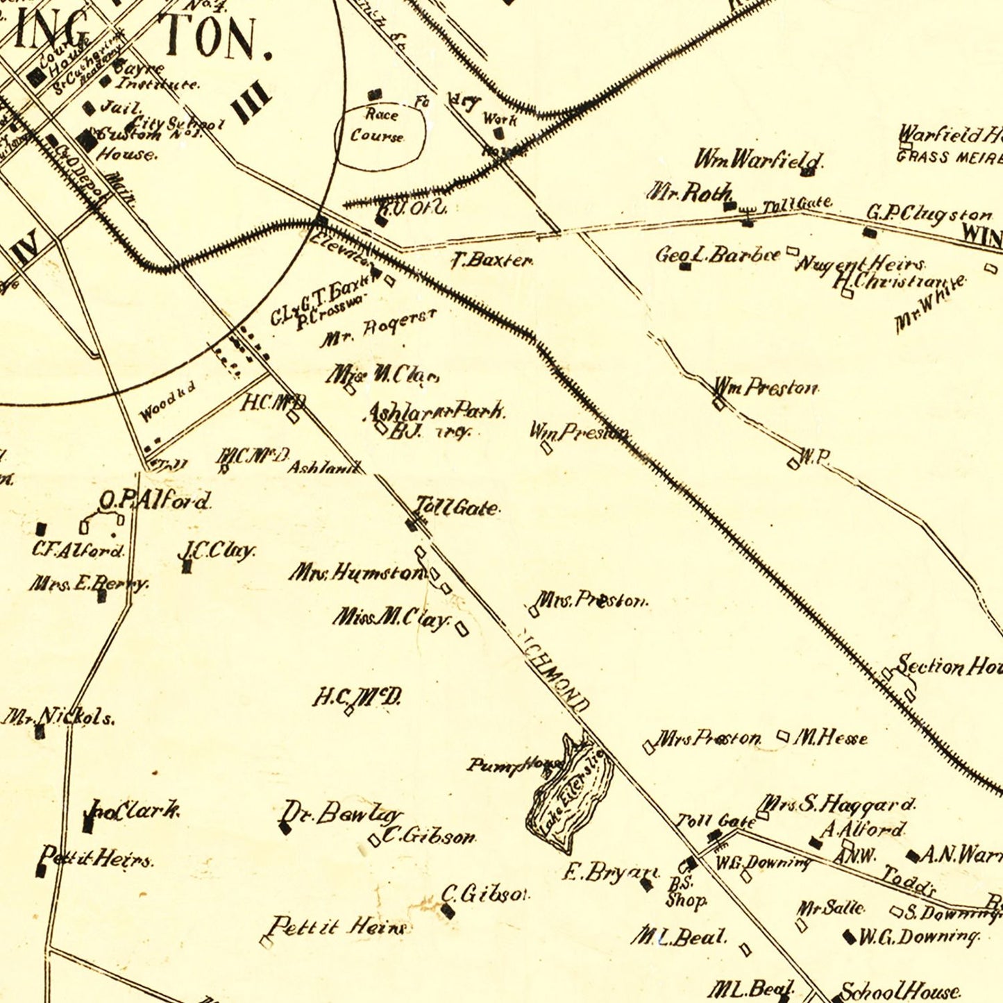 Vintage Map of Fayette County, Kentucky, 1891