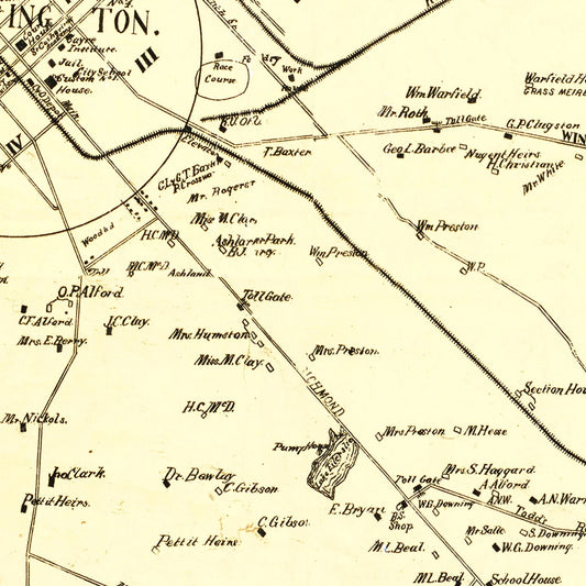 Vintage Map of Fayette County, Kentucky, 1891
