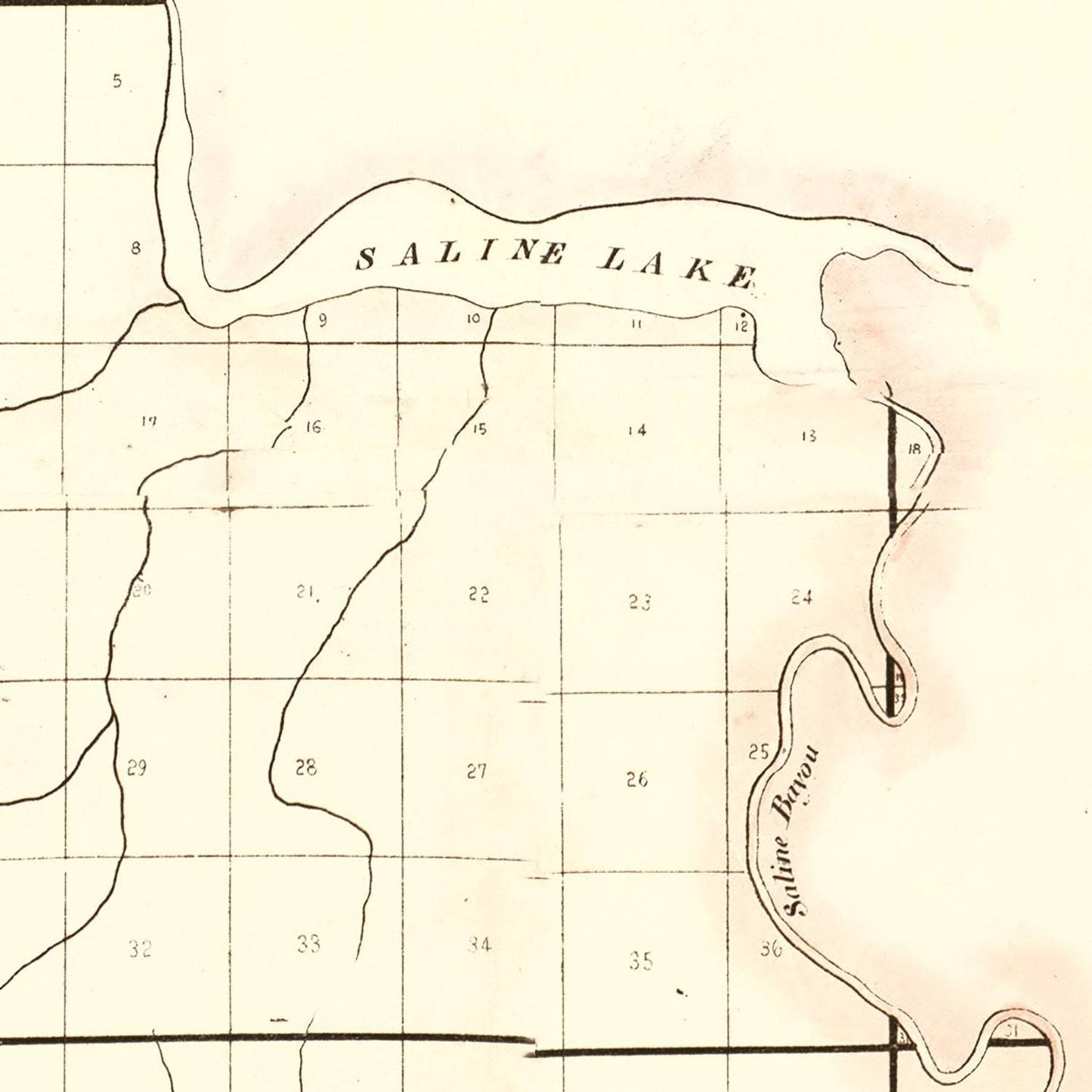 Vintage Map of Avoyelles Parish, Louisiana, 1860