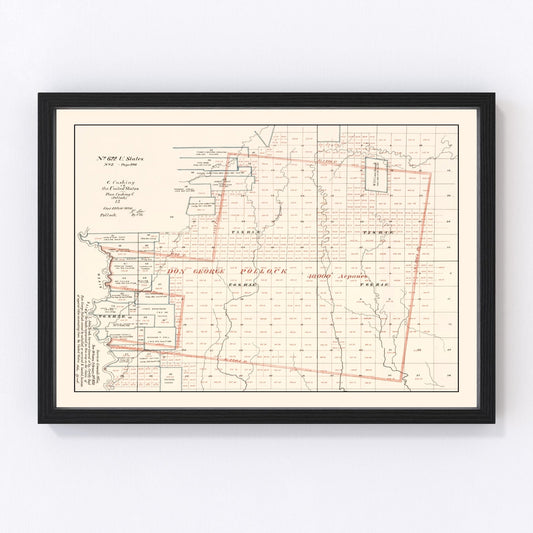 vintage map of Livingston Parish, Louisiana, 1870