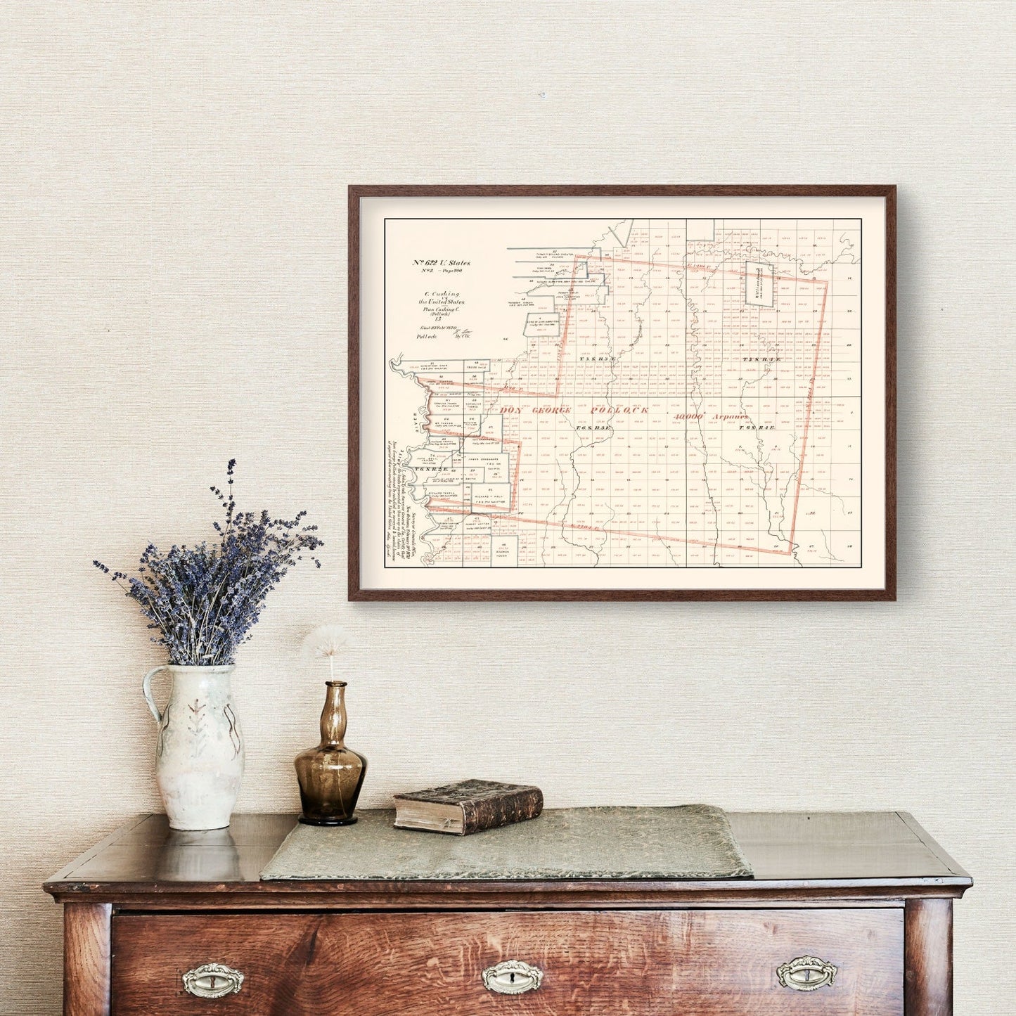 Vintage Map of Livingston Parish, Louisiana, 1870
