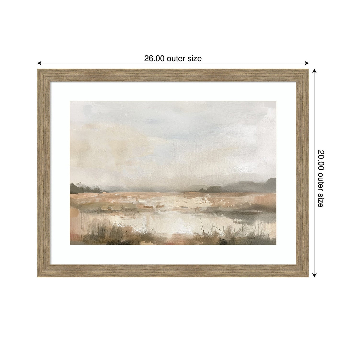 Neutral Abstract Landscape Framed Wall Art