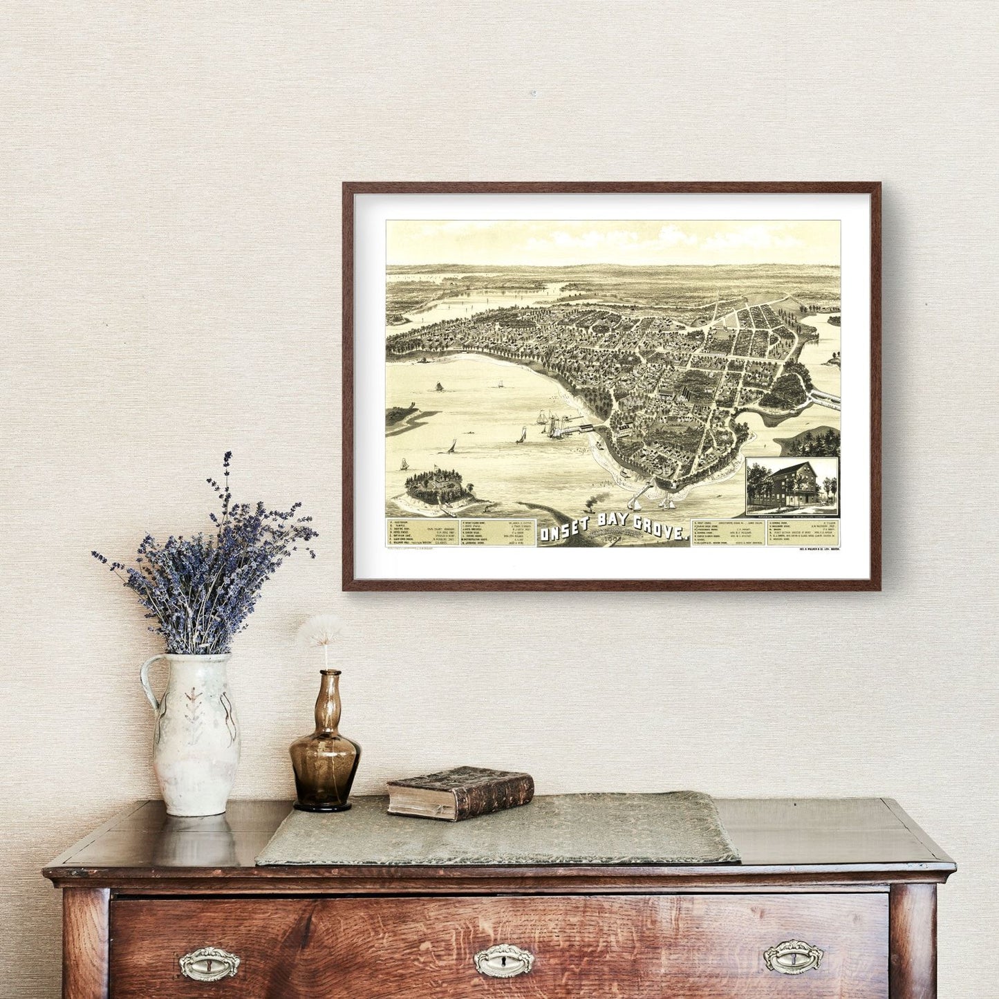 Vintage Map of Wareham, Massachusetts, 1885
