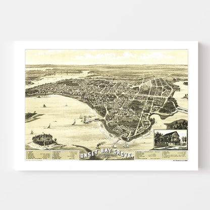 Vintage Map of Wareham, Massachusetts, 1885