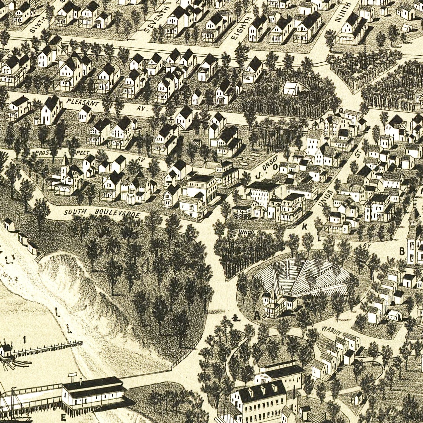 Vintage Map of Wareham, Massachusetts, 1885