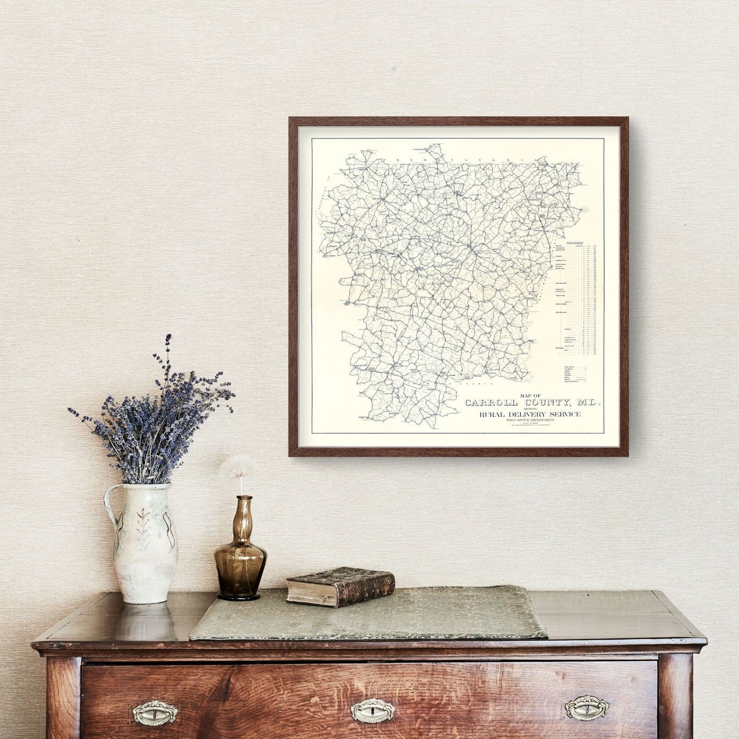 Vintage Map of Carroll County, Maryland, 1911