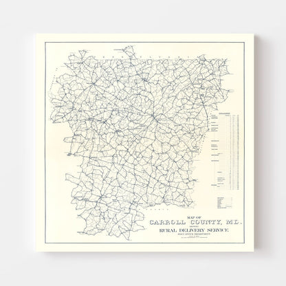 Vintage Map of Carroll County, Maryland, 1911