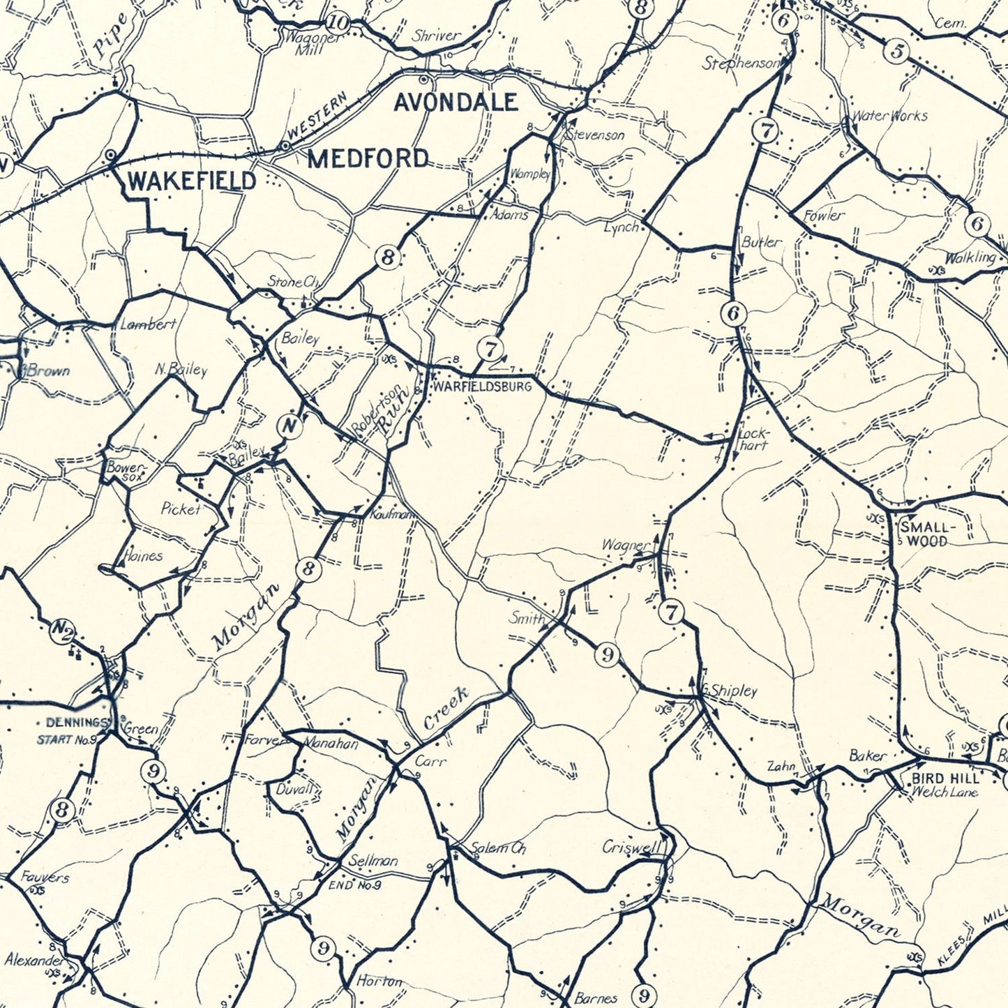 Vintage Map of Carroll County, Maryland, 1911