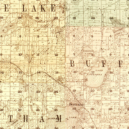 Vintage Map of Wright County, Minnesota, 1901