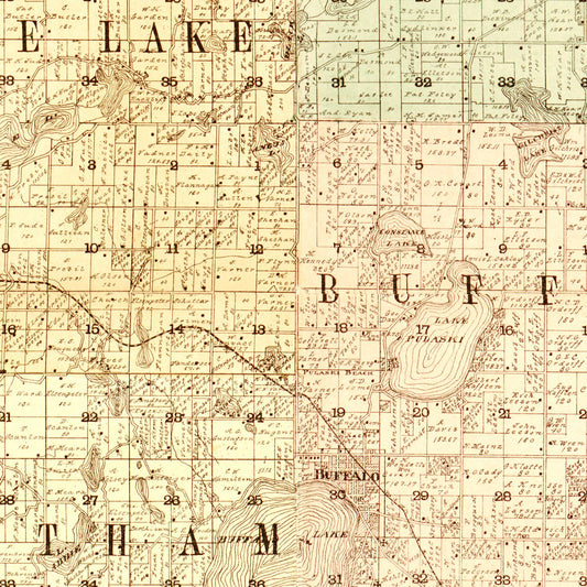 Vintage Map of Wright County, Minnesota, 1901
