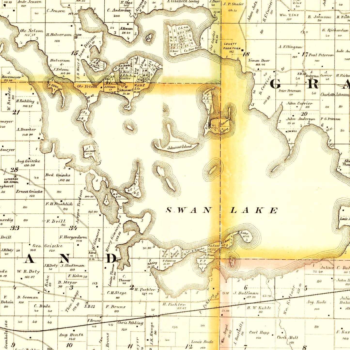 Vintage Map of Nicollet County, Minnesota, 1885