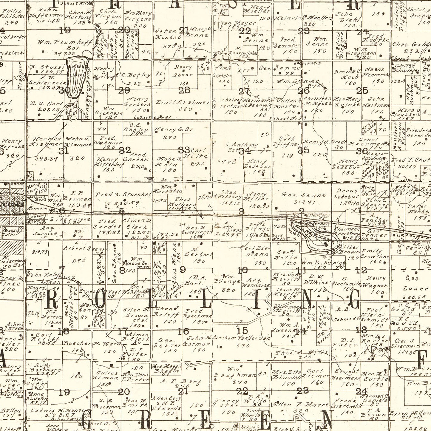 Vintage Map of Martin County, Minnesota, 1901