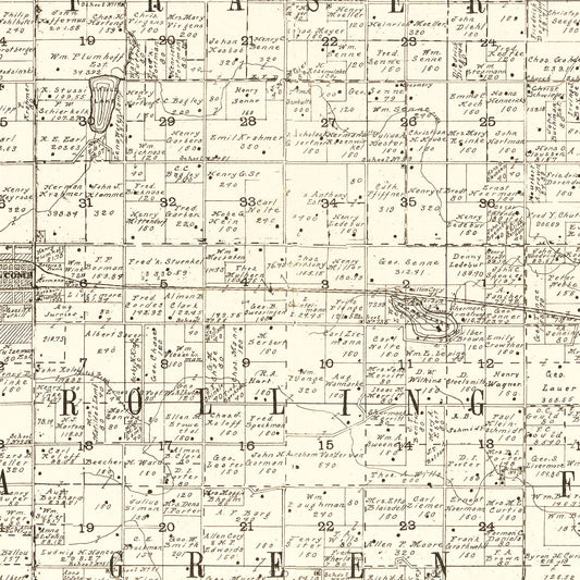 Vintage Map of Martin County, Minnesota, 1901