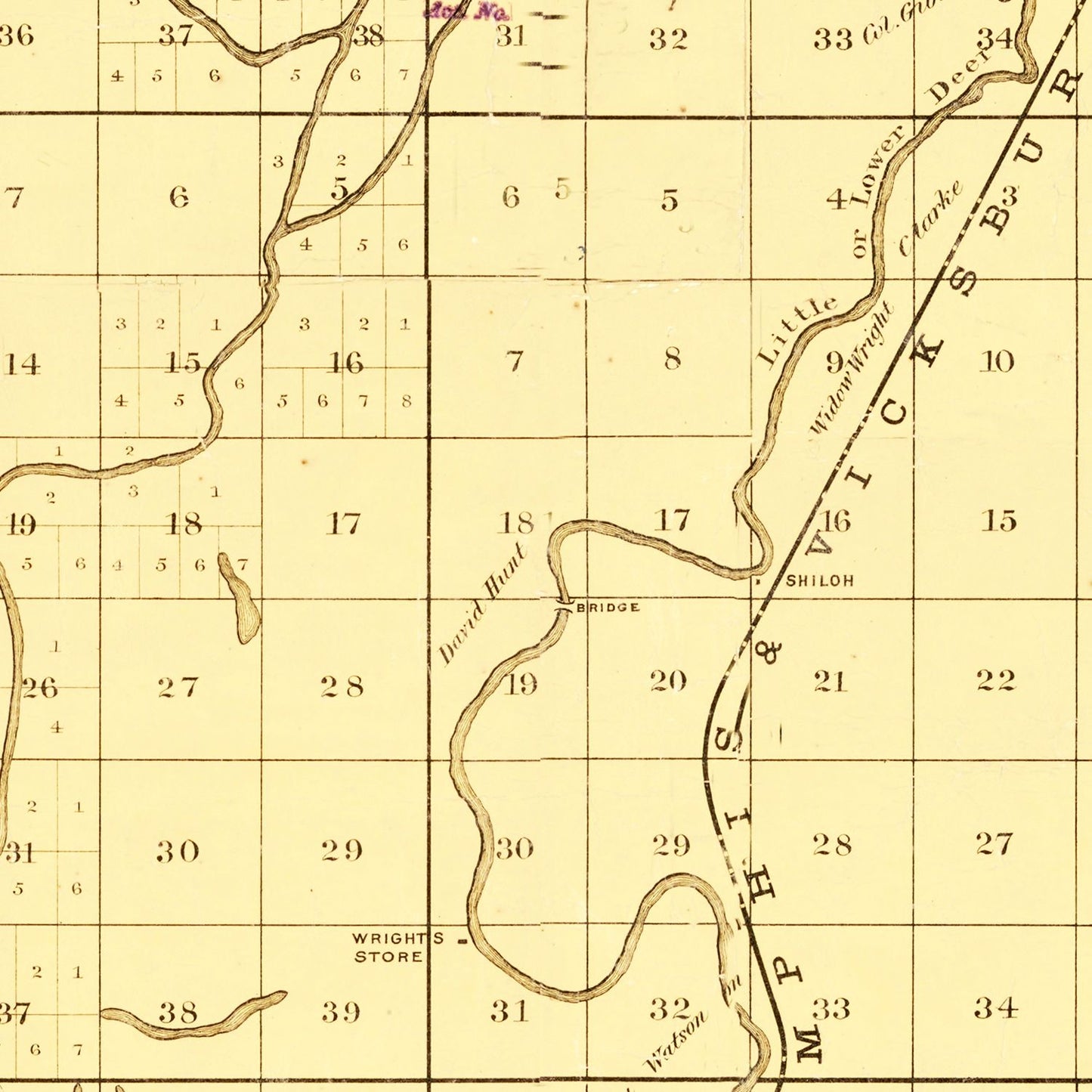 Vintage Map of Issaquena County, Mississippi, 1873
