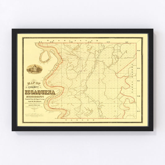 Vintage map of Issaquena County, Mississippi, 1873