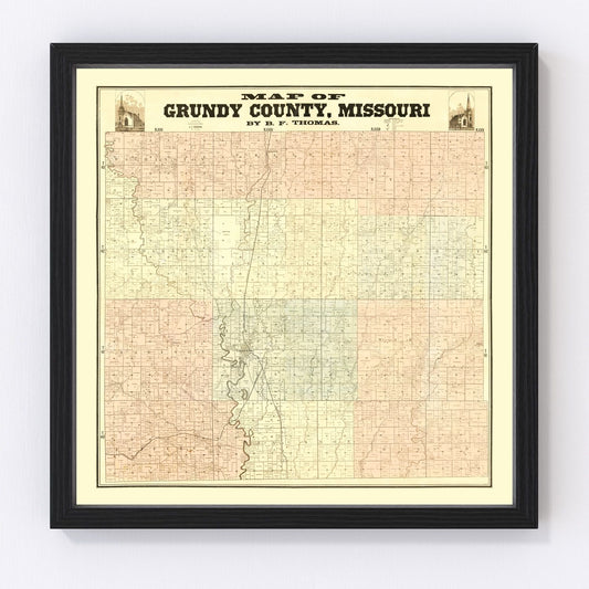 vintage map of Gundy County, Missouri, 1890