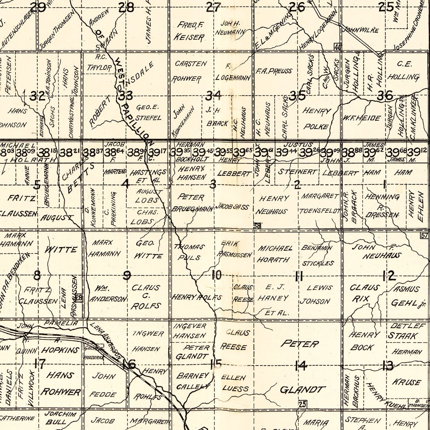 Vintage Map of Douglas County, Nebraska, 1900