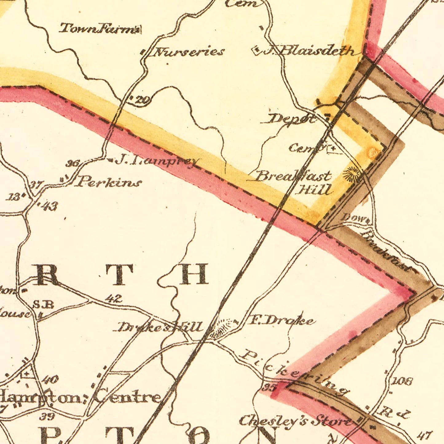 Vintage Map of Rockingham County, New Hampshire, 1876