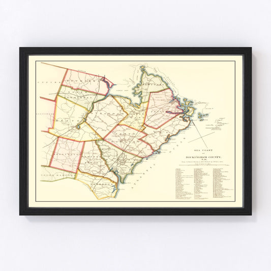 Vintage map of Rockingham County, New Hampshire, 1876