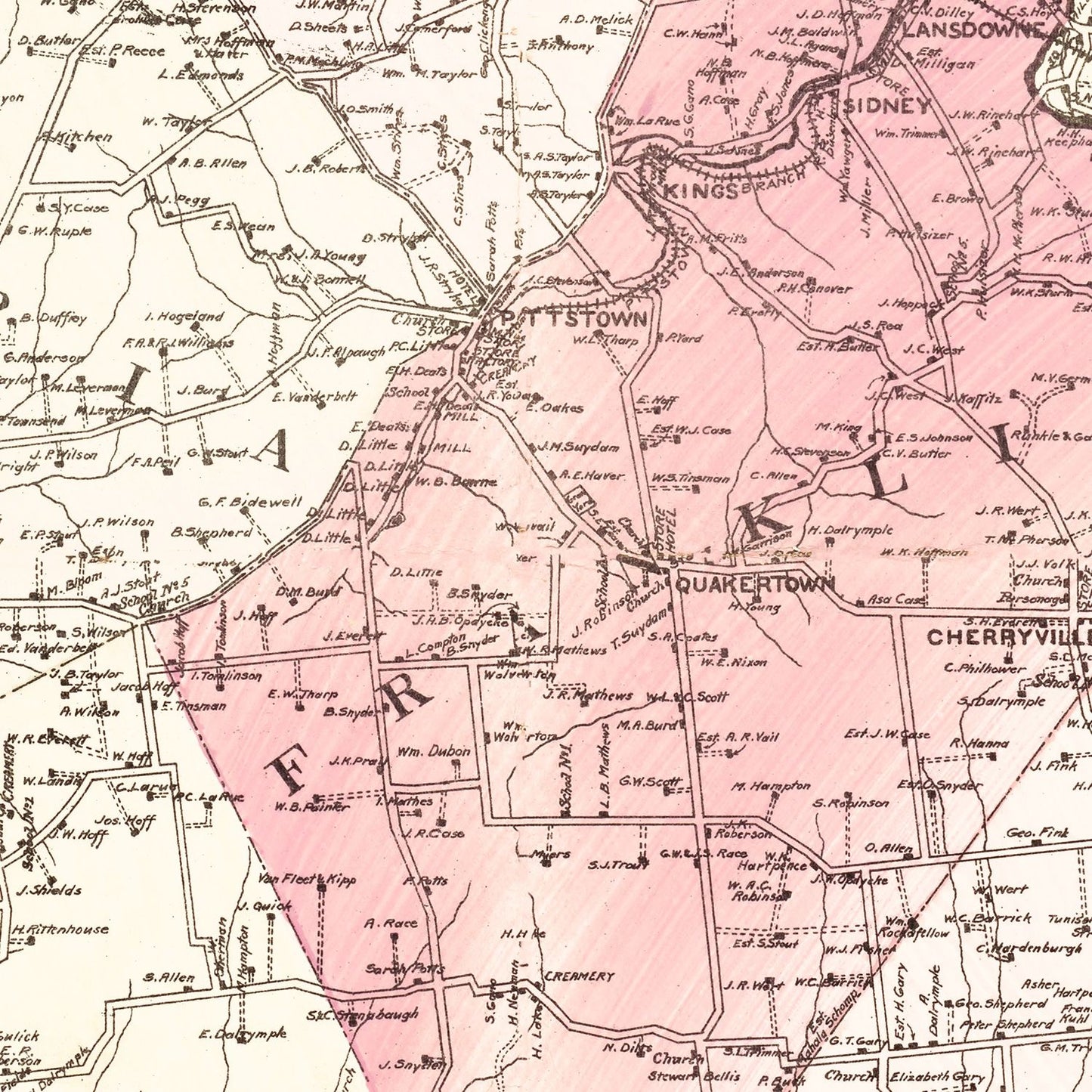 Vintage Map of Hunterdon County, New Jersey, 1902