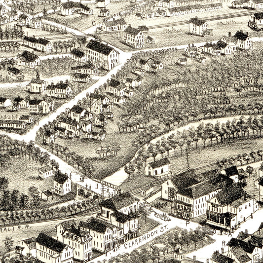 Vintage Map of West Boylston, Massachusetts, 1891
