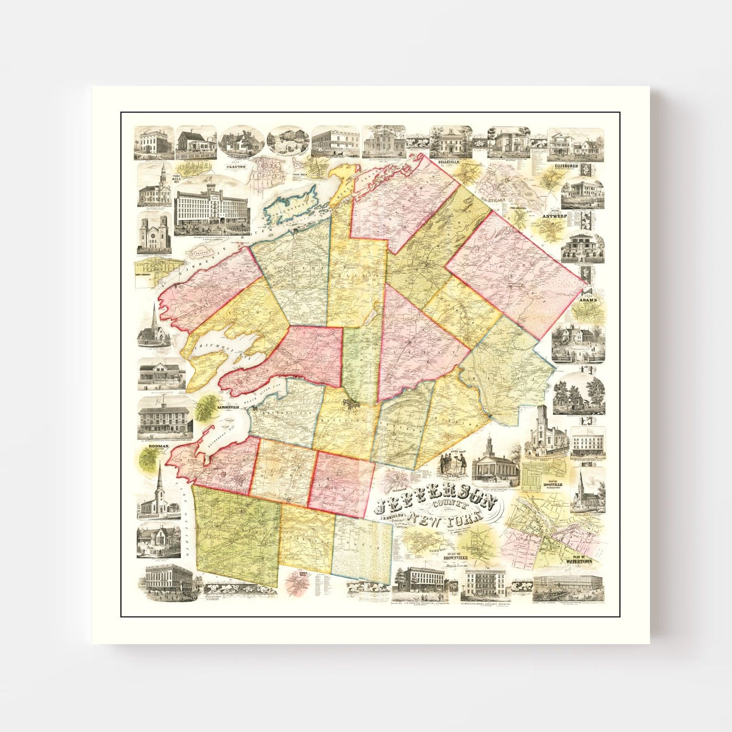 Vintage Map of Herkimer County, New York, 1859