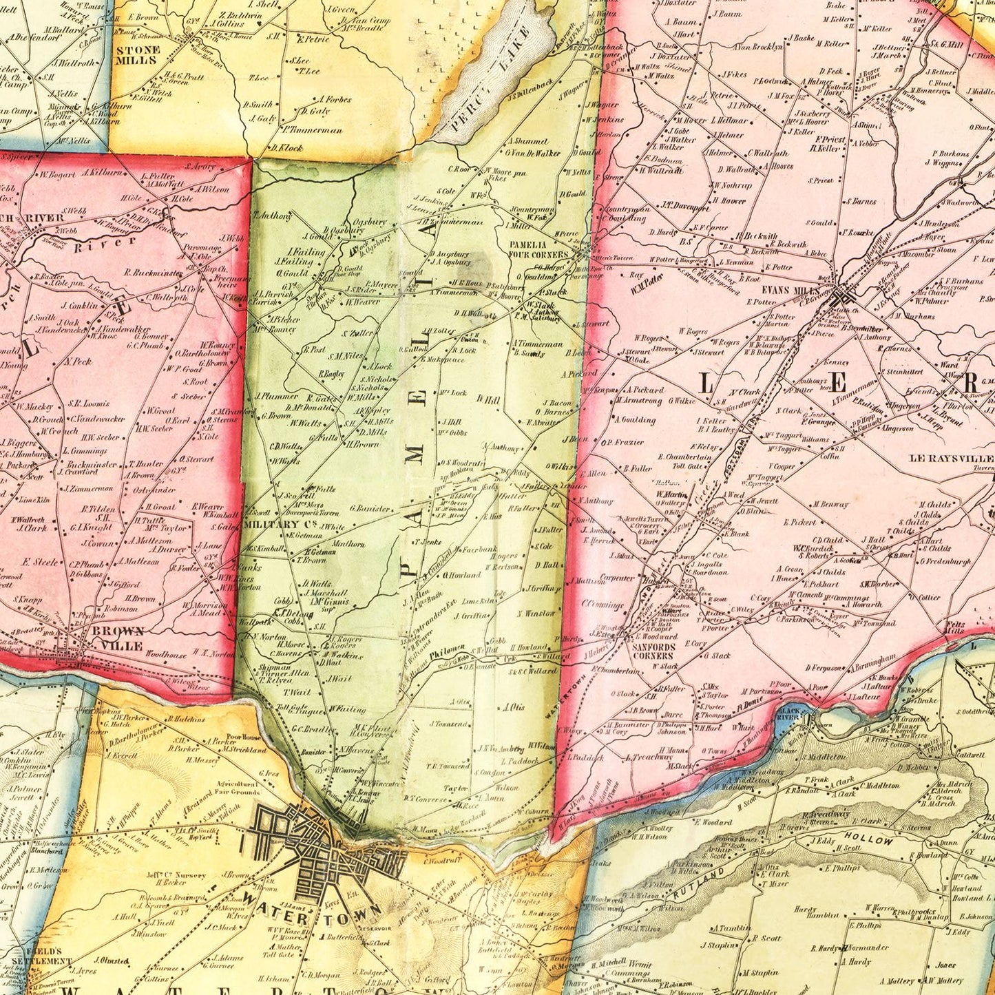 Vintage Map of Herkimer County, New York, 1859