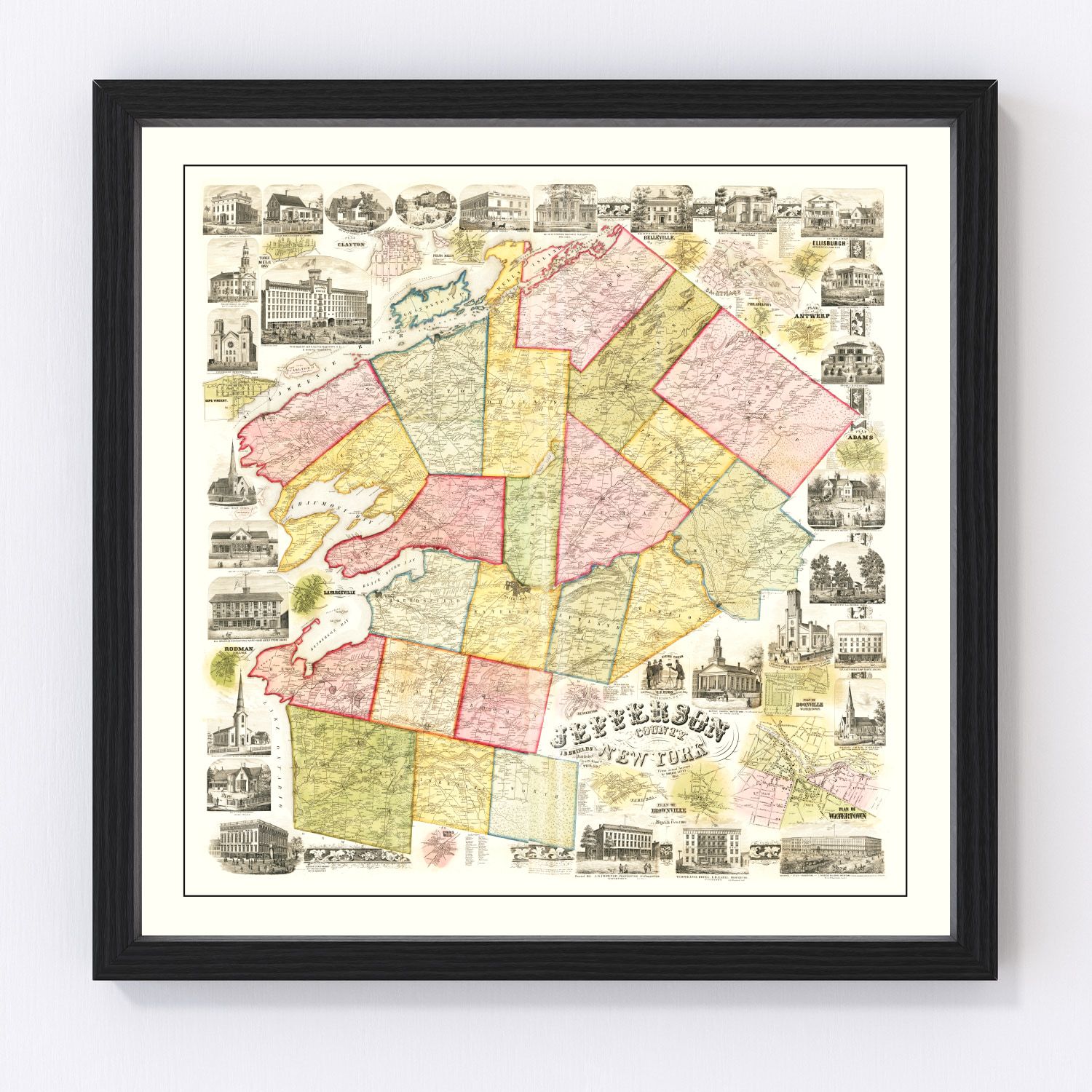 Vintage map of Herkimer County, New York, 1859