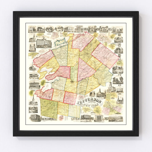 Vintage map of Herkimer County, New York, 1859