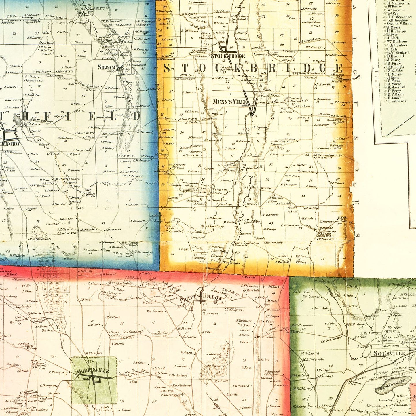 Vintage Map of Madison County, New York, 1859