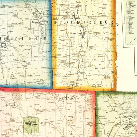 Vintage Map of Madison County, New York, 1859