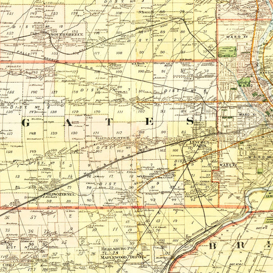 Vintage Map of Monroe County, New York, 1887