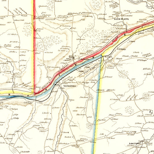 Vintage Map of Montgomery County, New York, 1853