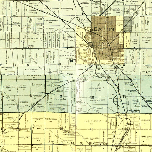Vintage Map of Preble County, Ohio, 1897