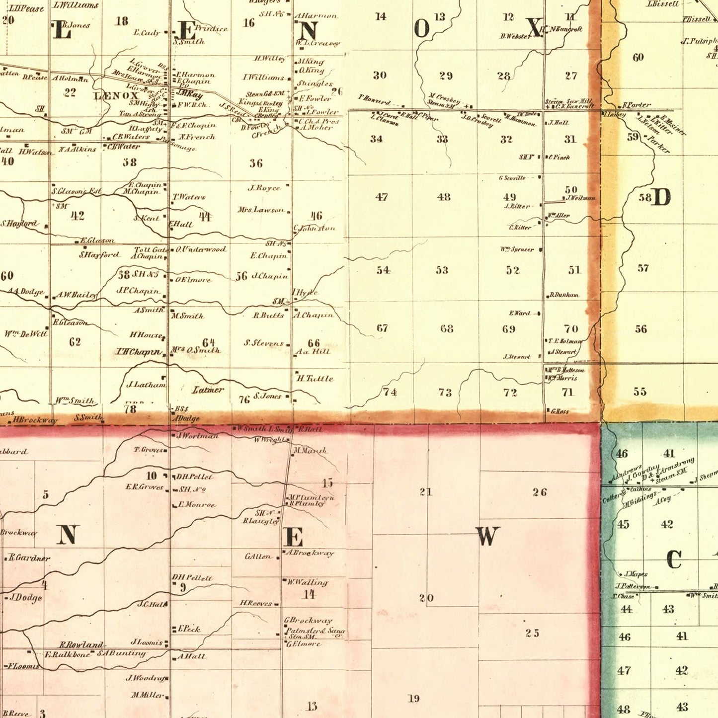 Vintage Map of Ashtabula County, Ohio, 1856
